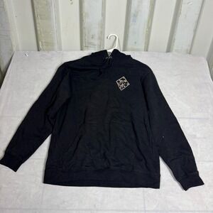 Salty Crew Mens Sweatshirt Black Fleece Logo Hooded Kangaroo Pocket Comfort M